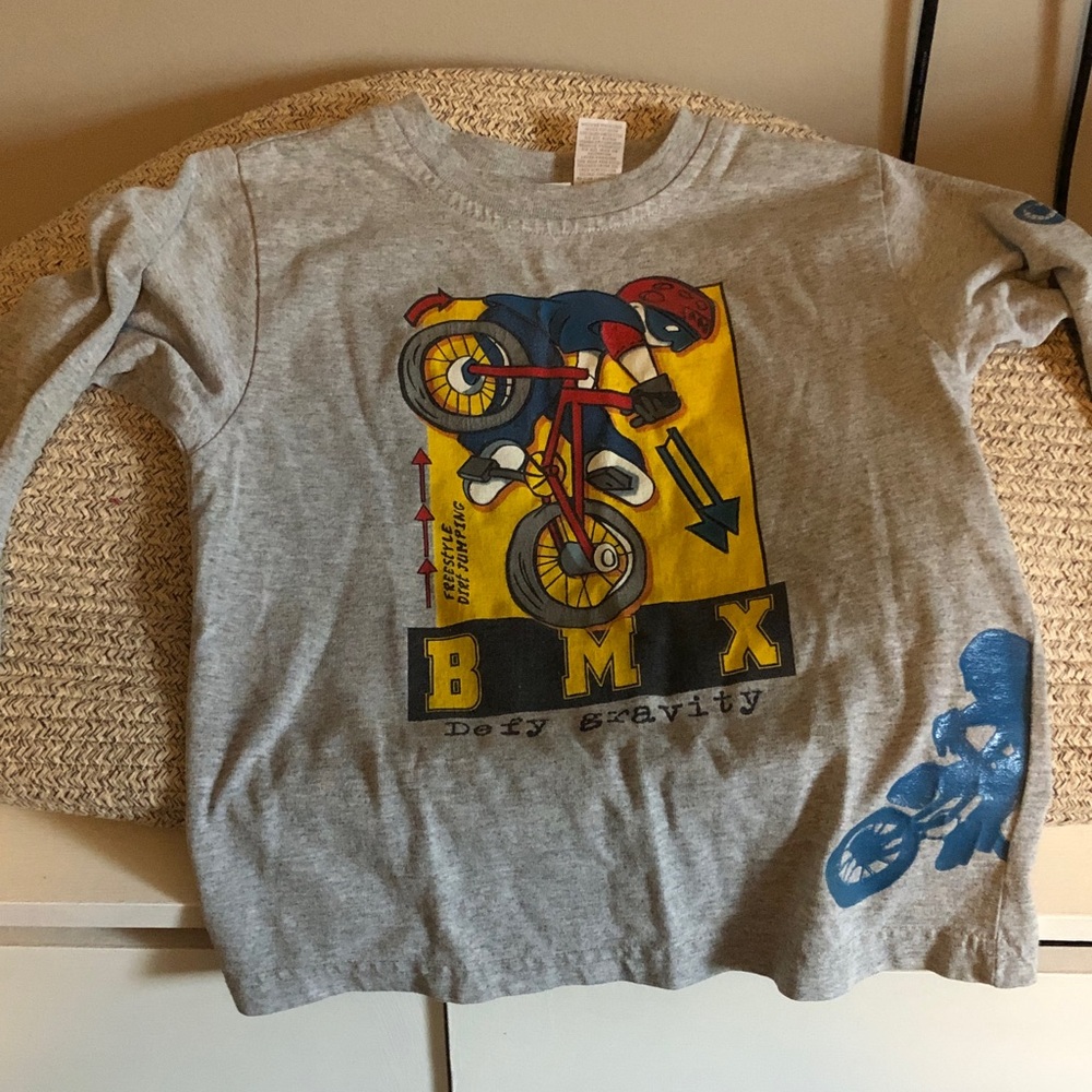 Youth BMX Graphic Long Sleeve Tee - Gray